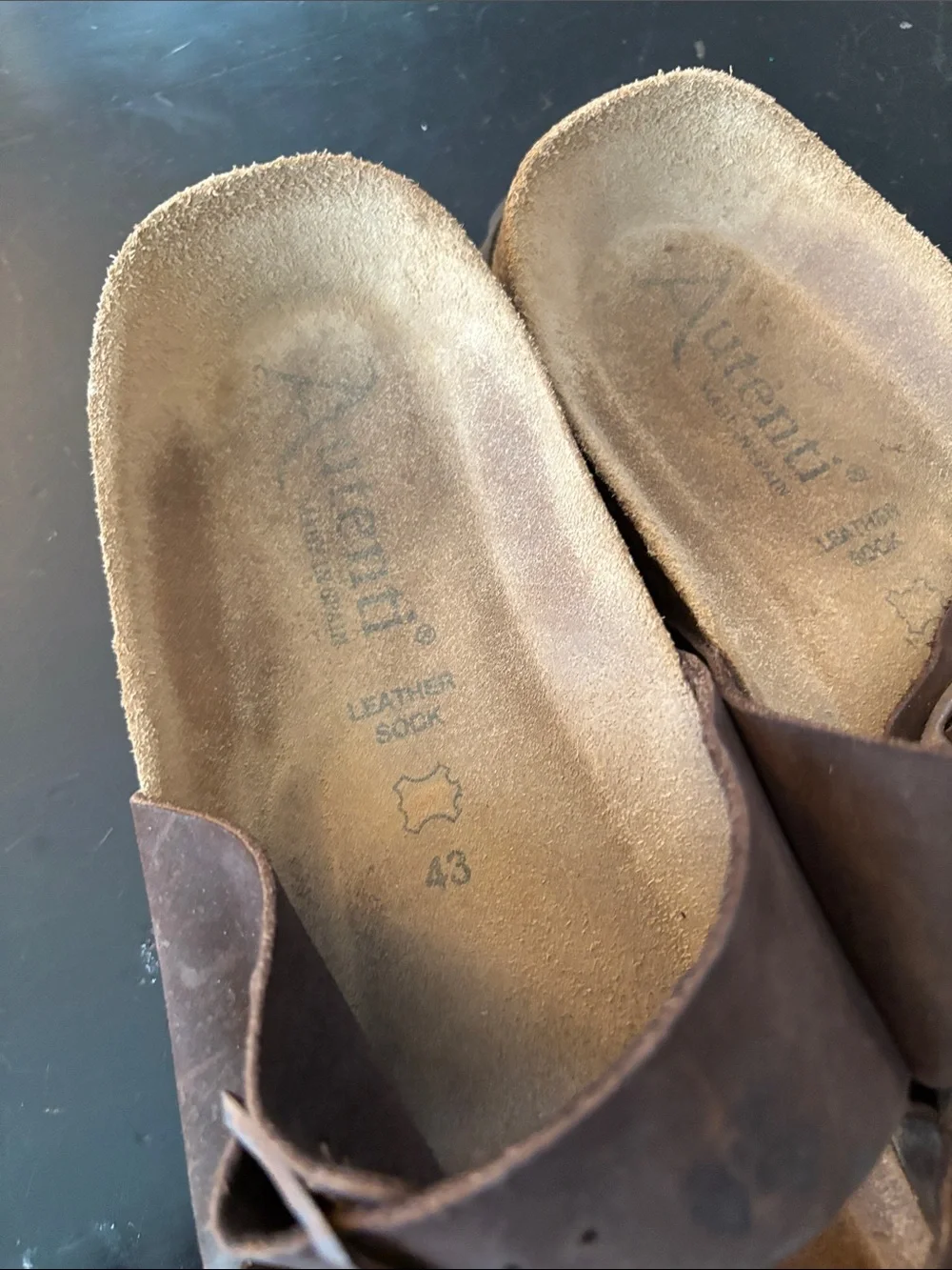 Brown Double-Buckle Leather Footbed Sandals